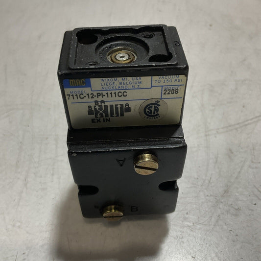 MAC 711C-12-PI-111CC PNEUMATIC VALVE MODEL 2208 U3S