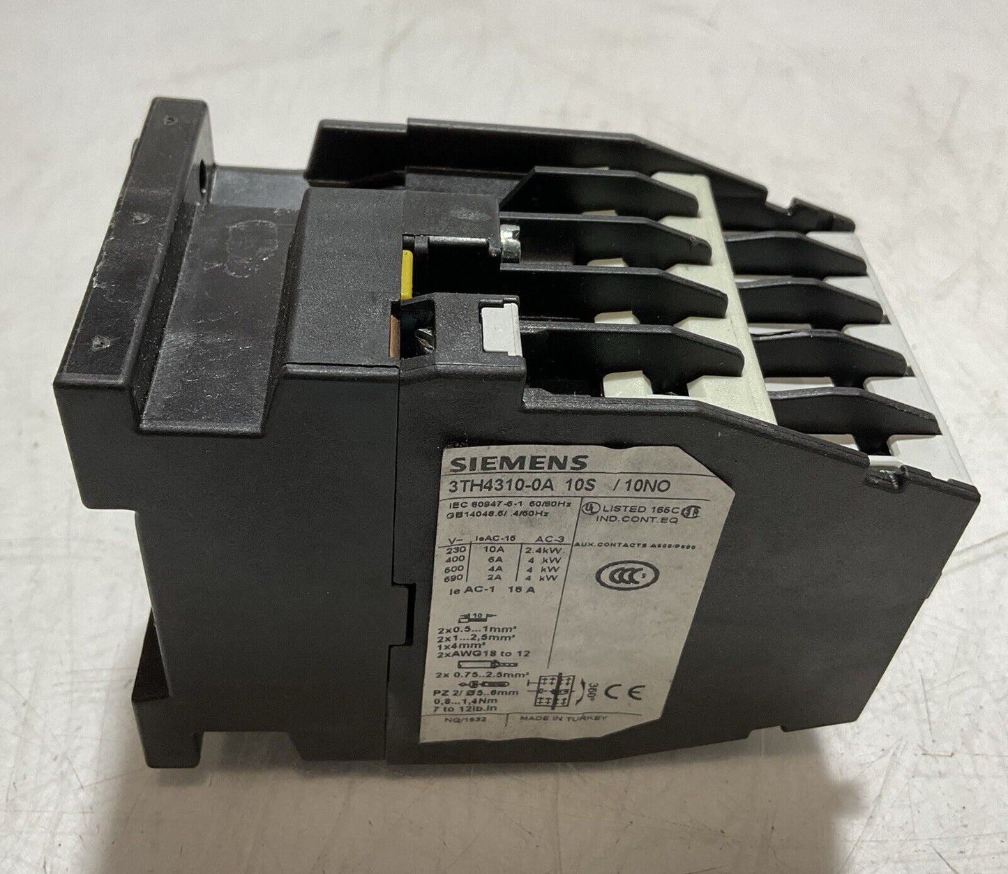 SIEMENS 3TH4310-0A10S CONTACTOR RELAY 230V 10 A 50-60 HZ N3M