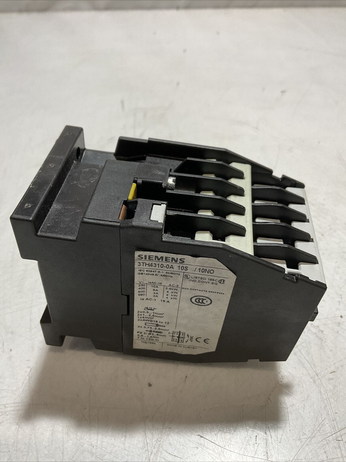 SIEMENS 3TH4310-0A10S CONTACTOR RELAY 230V 10 A 50-60 HZ N3M