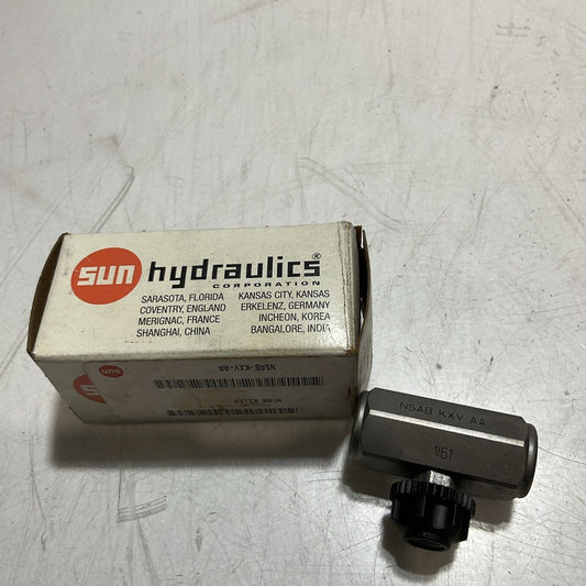 SUN HYDRALICS NSABKXVAA NASB KXV AA 1l61 FLOW CONTROL VALVE GAUDGE SCRUBBER N3M