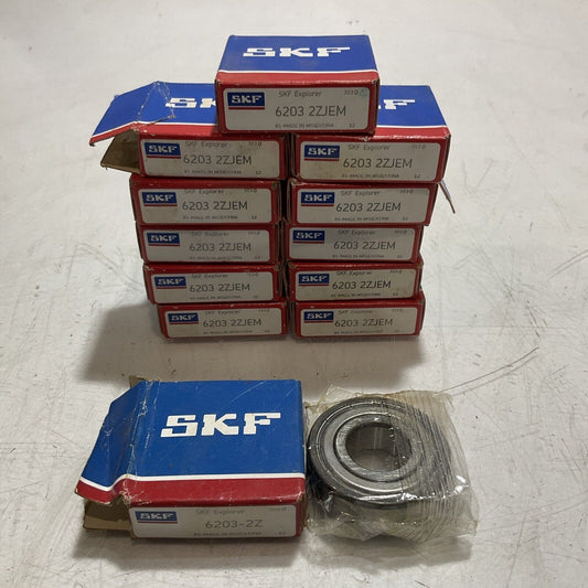 SKF 6203 2ZJEM 6203 2Z DEEP GROOVE BALL BEARINGS 17 x 40 x 12mm  LOT OF 12  R7T