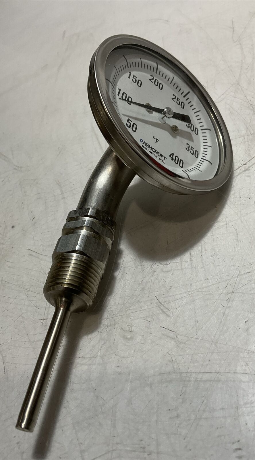 ASHCROFT  30 EL 60 L 025 50/400 BIMETAL THERMOMETER 50/400F 3 IN 1/2 NPT  N3M