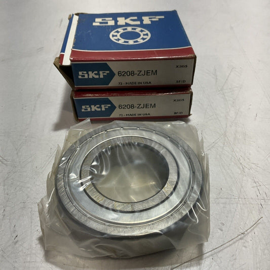 SKF 6208 ZJEM DEEP GROOVE BALL BEARINGS LOT 2 R7T
