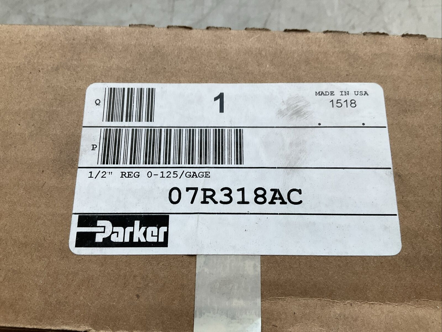 PARKER 07R318AC AIR REGULATOR 1/2IN 0-125 GAUGE N3M