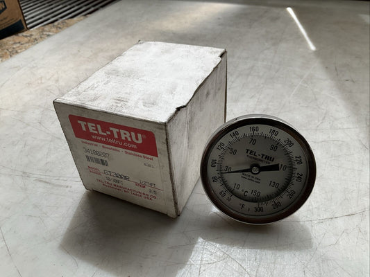 TEL-TRU GT300R BACK CONNECT THERMOMETER 1/2IN NPT 2.5IN STEM 50-300FC N3M