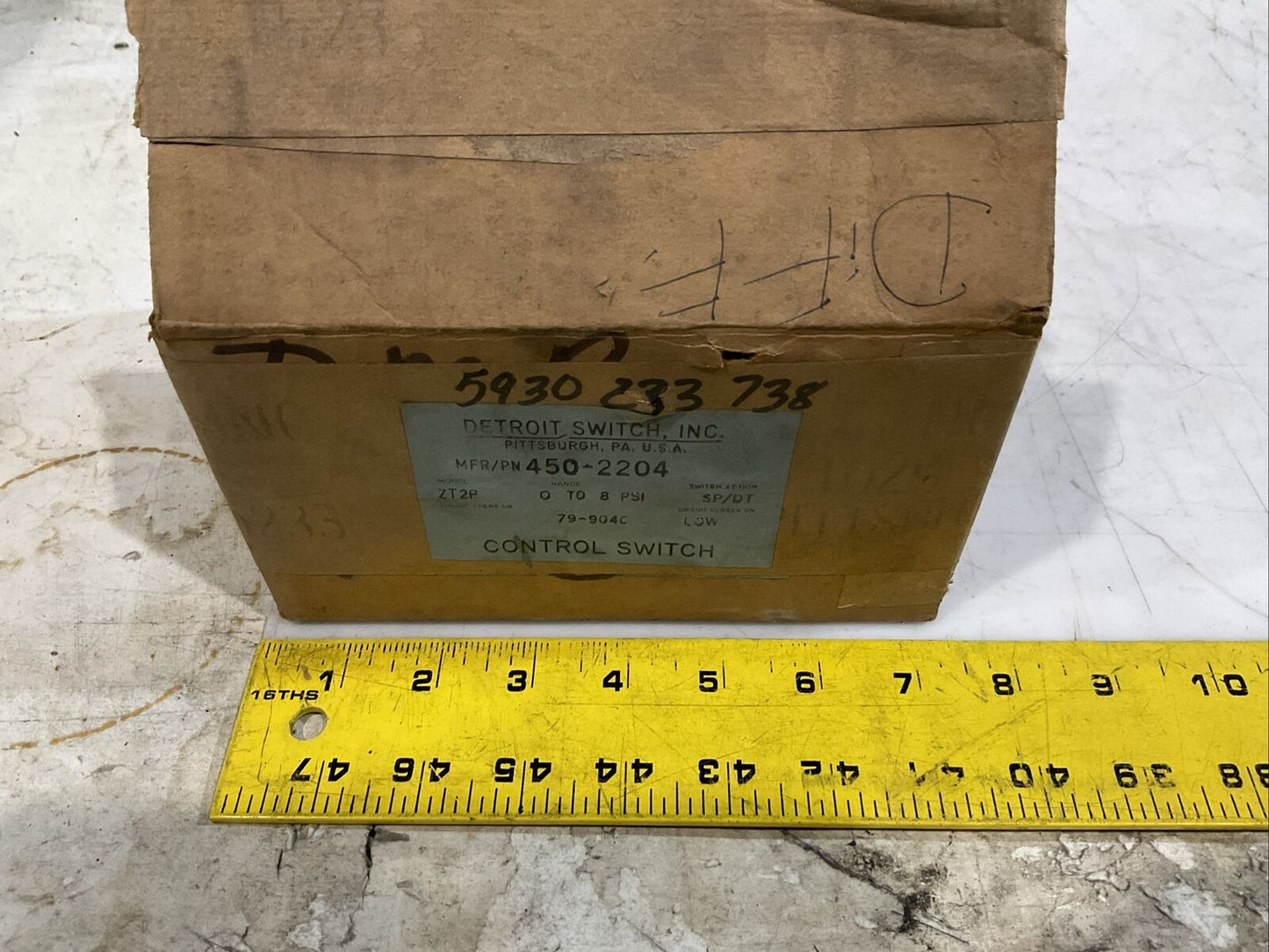 DETROIT 4502204 450 ZT 2P ALARM / SUPERVISORY PRESSURE SWITCH 8 PSI 373