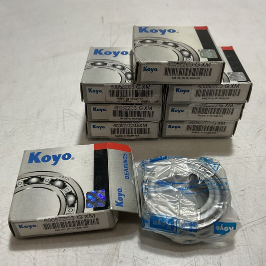 KOYO 6005 ZZ C3 GXM DEEP GROOVE BALL BEARING LOT OF 8 R7T