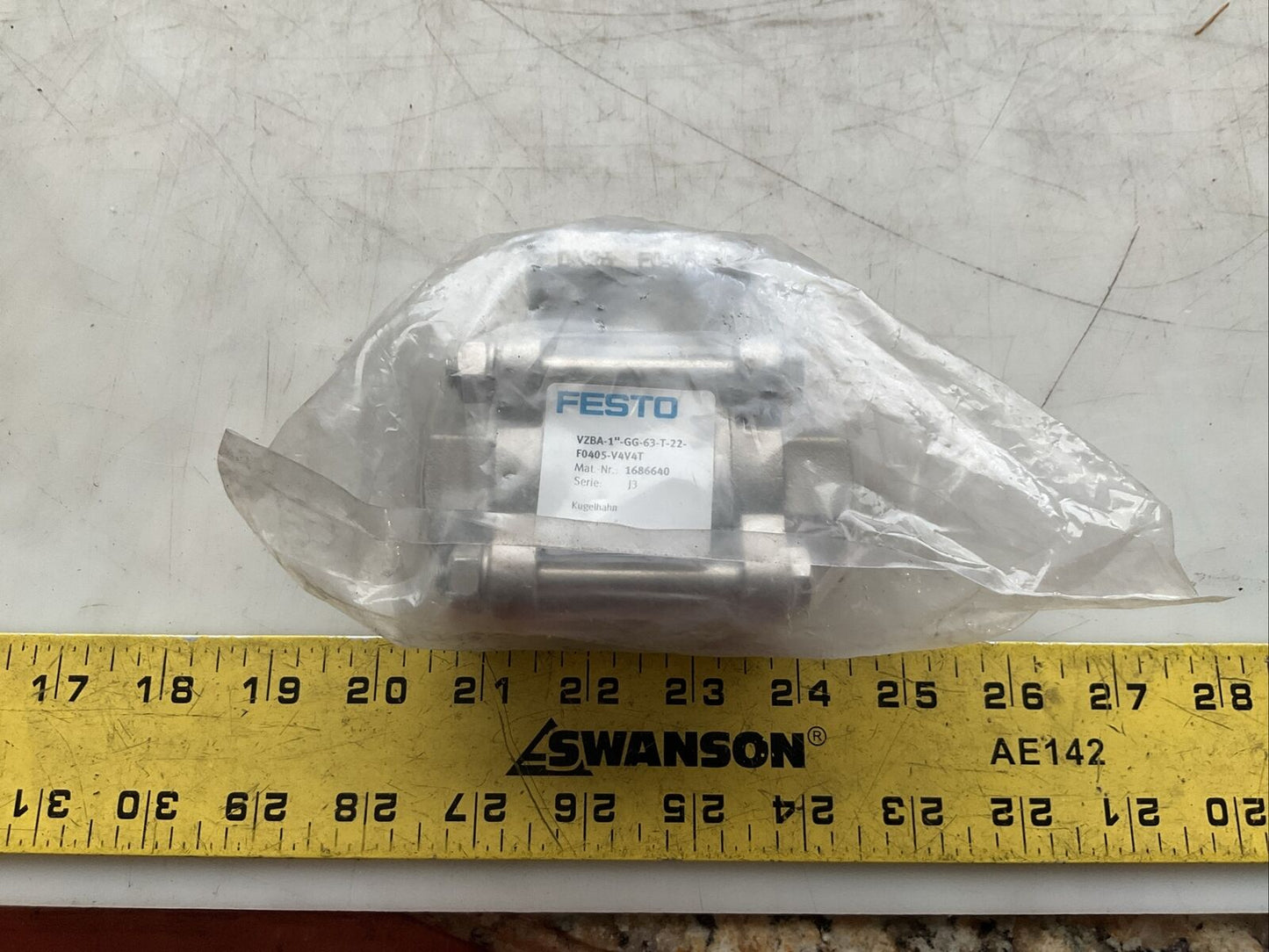 FESTO 1686640 VZBA-1”-GG-63-T-22-F0405-V4V4T BALL VALVE SERIES J3 N3M