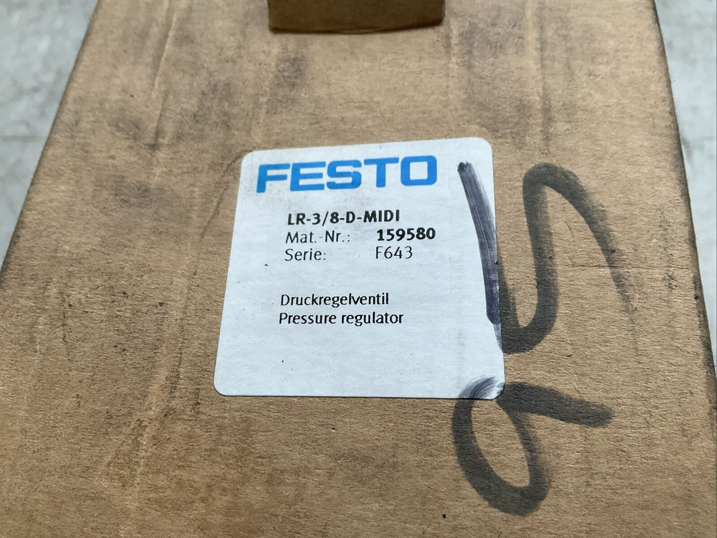 FESTO 159580 LR-3/8-D-MIDI PRESSURE REGULATOR 0-16BAR 240 PSI  N3M