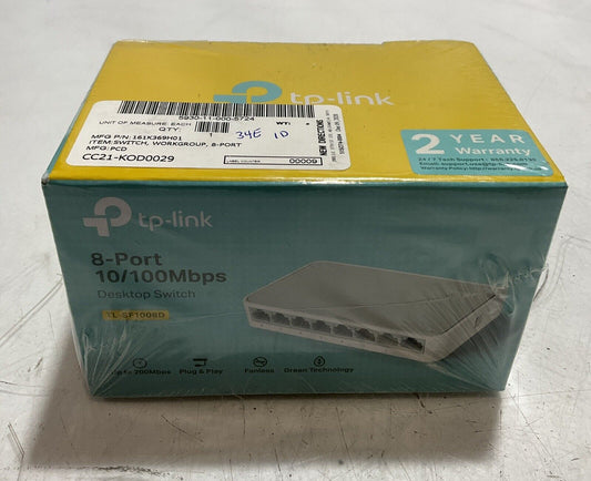 TP-LINK   TL-SF1008D  8-PORT 10/100MBPS DESKTOP  SWITCH  U3S