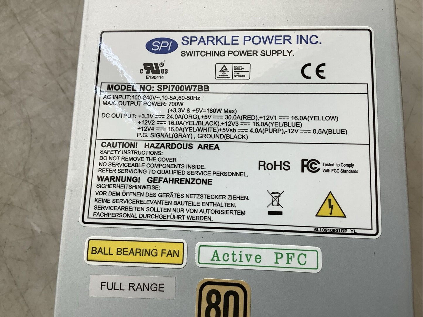 SPI SPI700W7BB SWITCHING POWER SUPPLY 700W U3S
