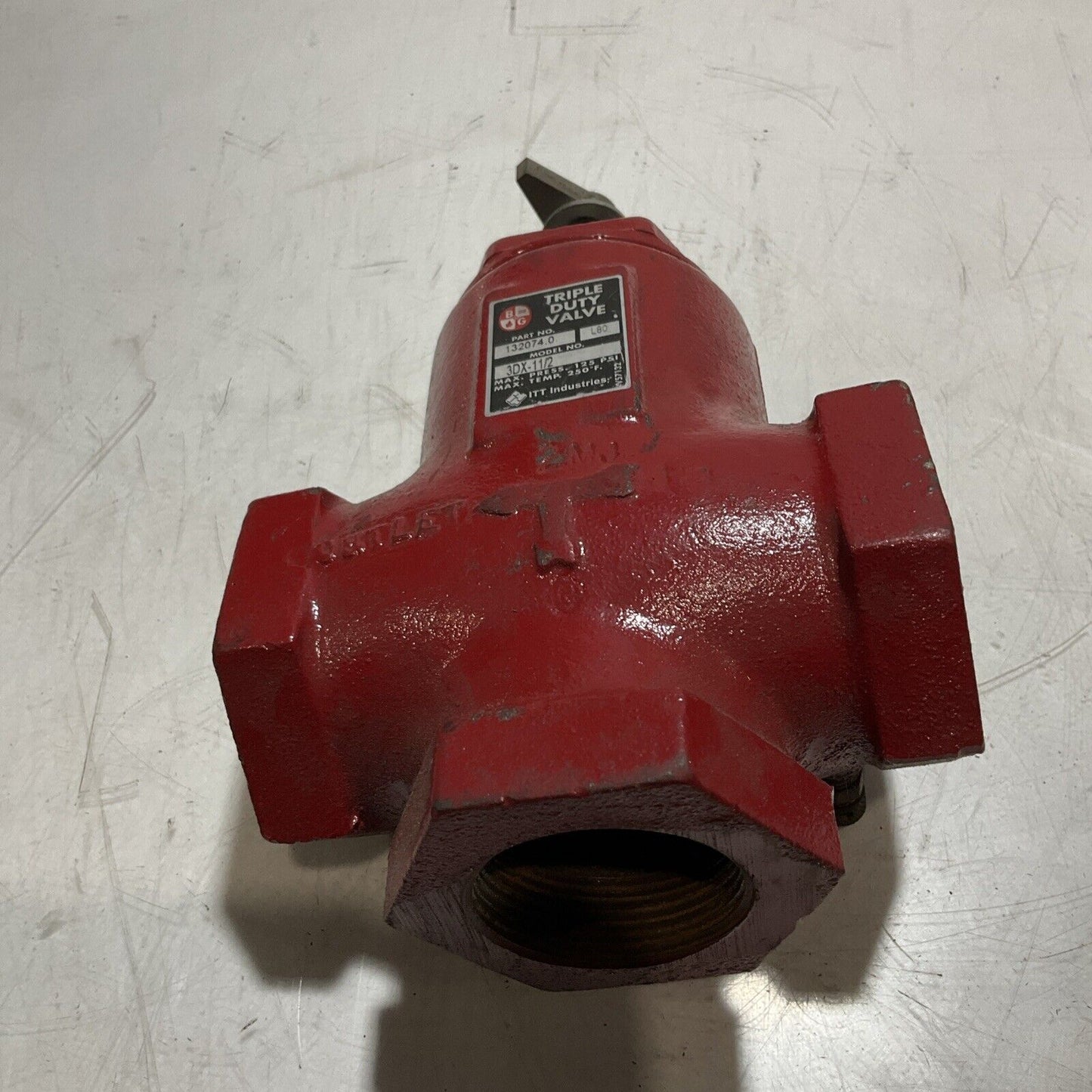 ITT BELL & GOSSETT 1320740 3DX-1 1/2 TRIPLE DUTY VALVE 125 PSI 250 F N3M