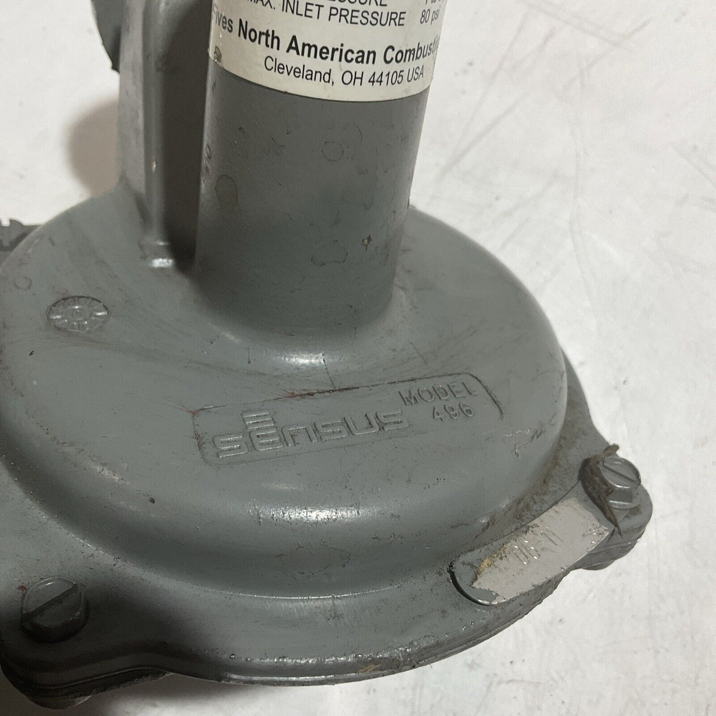 SENSUS 7345A-01-H2 MODEL 496 GAS PRESSURE REGULATOR 80 PSI N3M