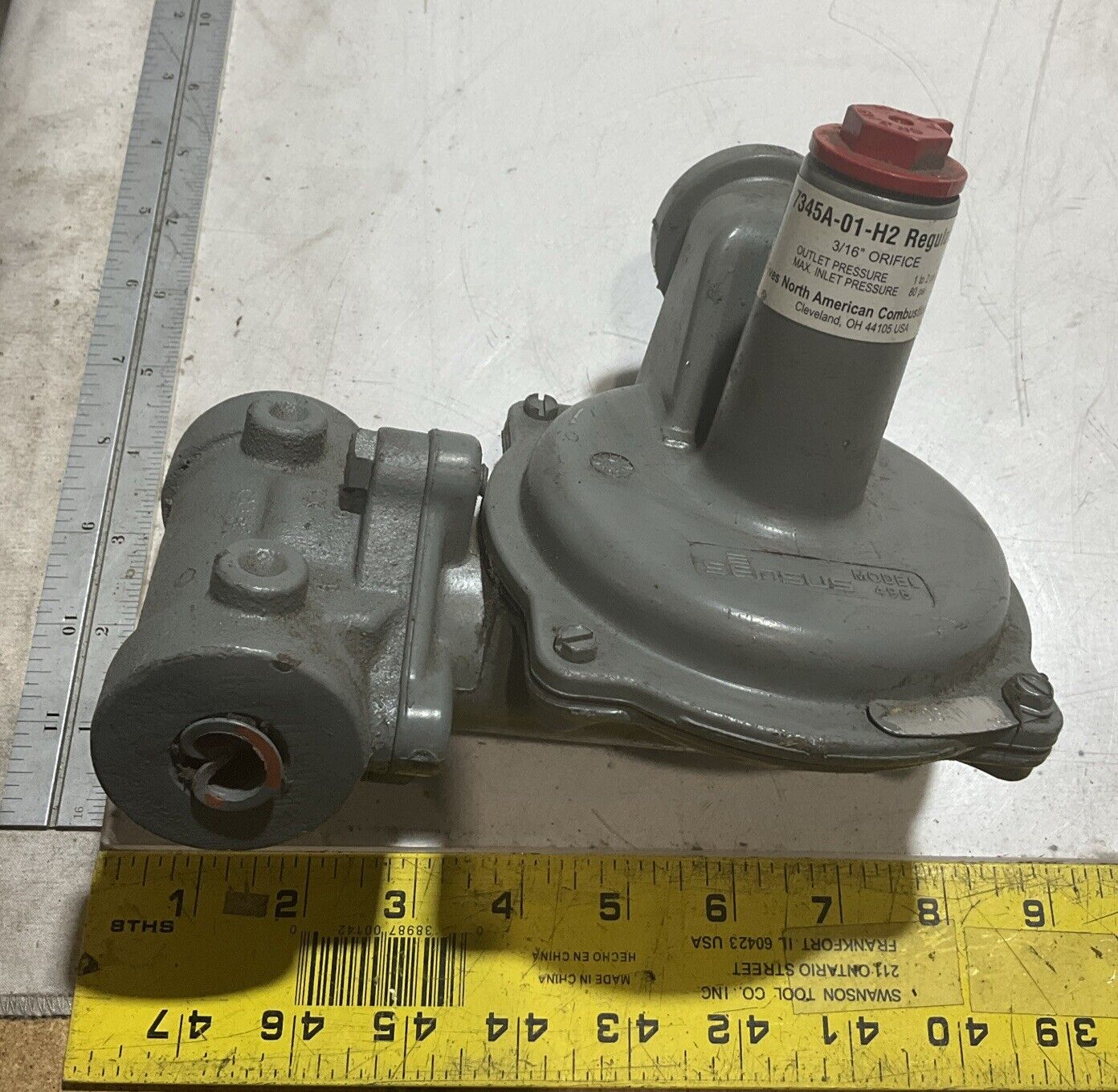 SENSUS 7345A-01-H2 MODEL 496 GAS PRESSURE REGULATOR 80 PSI N3M