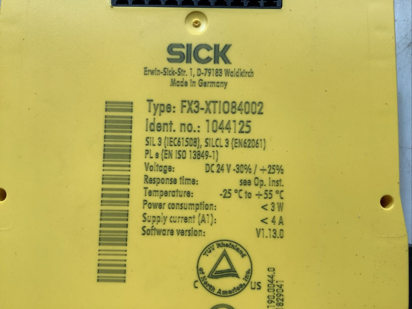 SICK FX3-XTIO84002 1044125 SAFETY RELAY U3S