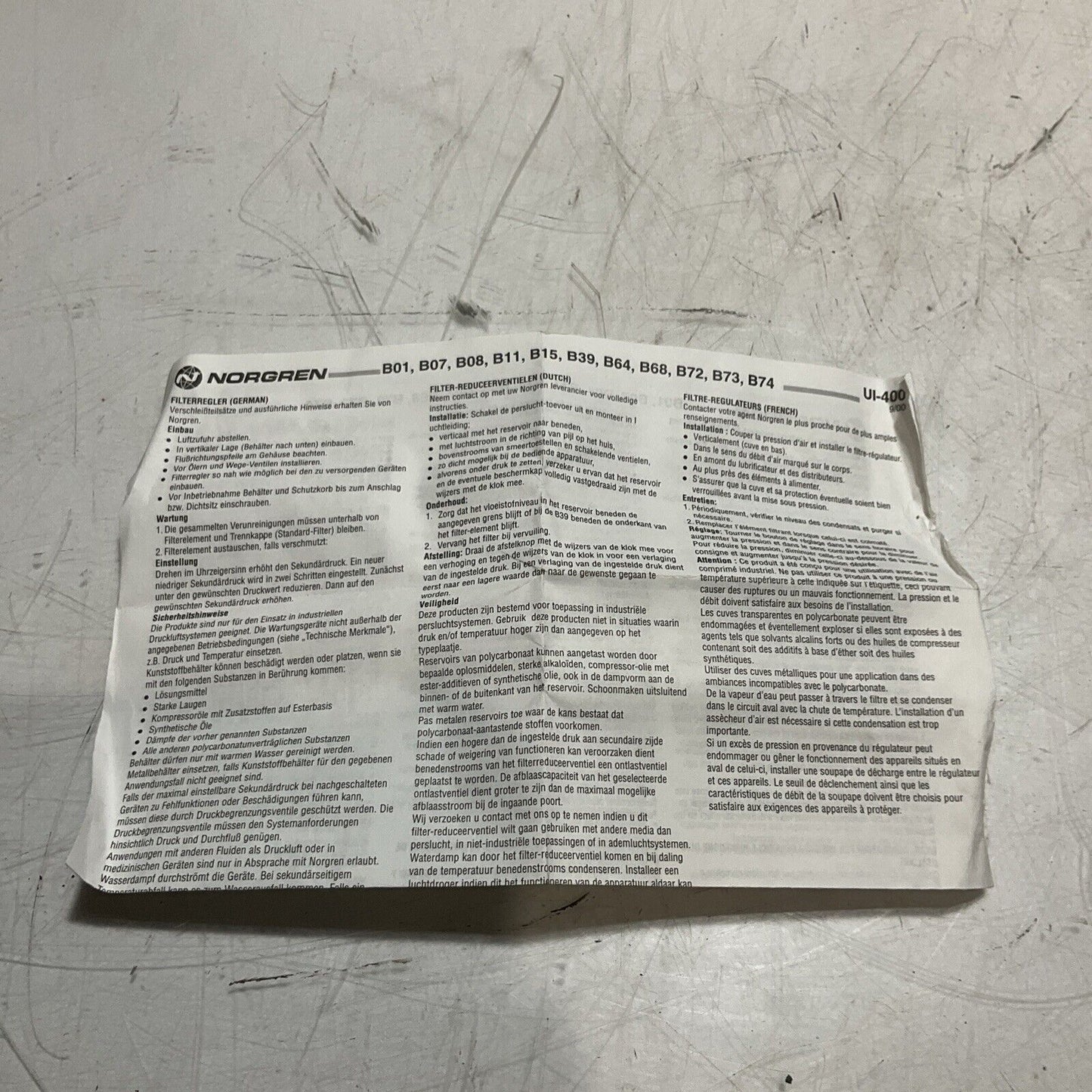 NORGREEN  B72G-3AK-QW3-RMG FILTER  REGULATOR  U3S