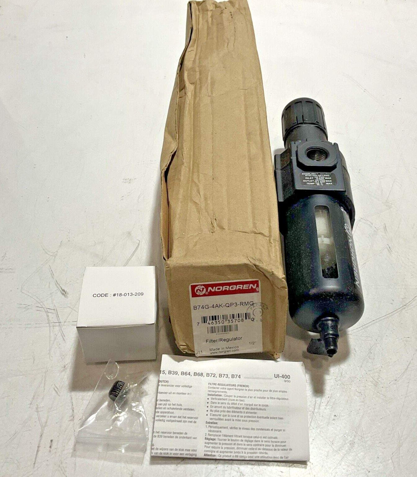 NORGREN B74G-4AK-QP3-RMG  FILTER /REGULATOR  COMBO U3S