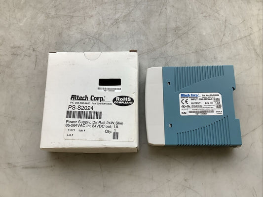 ALTECH CORP PS-S2024 100-240VAC 0.55A 24VDC POWER SUPPLY U3S