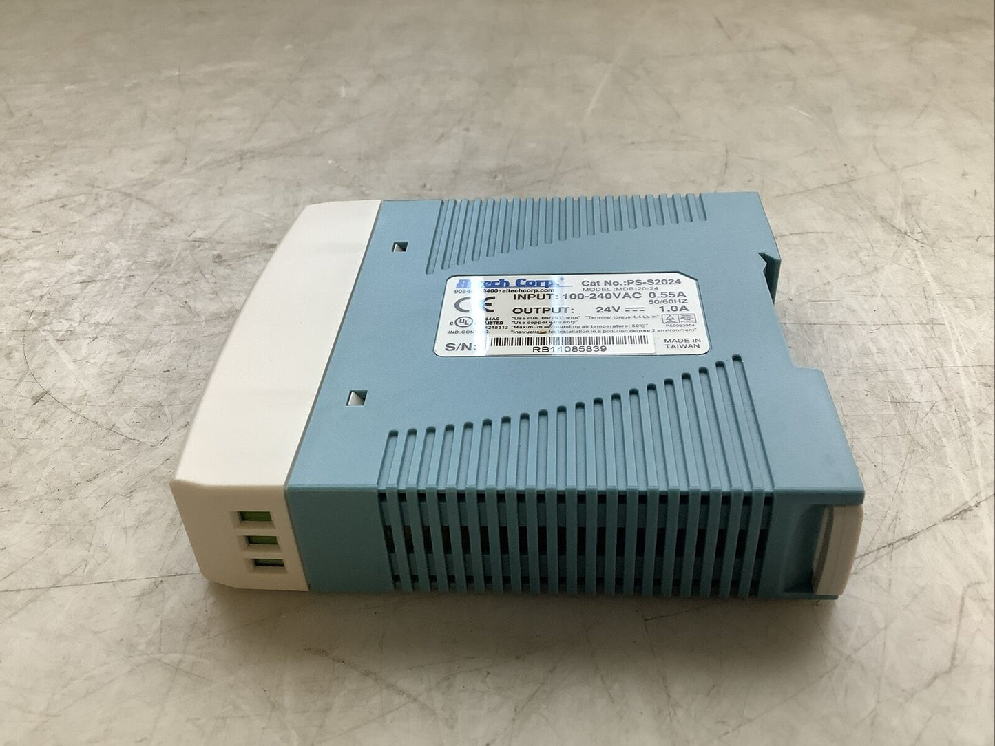 ALTECH CORP PS-S2024 100-240VAC 0.55A 24VDC POWER SUPPLY U3S