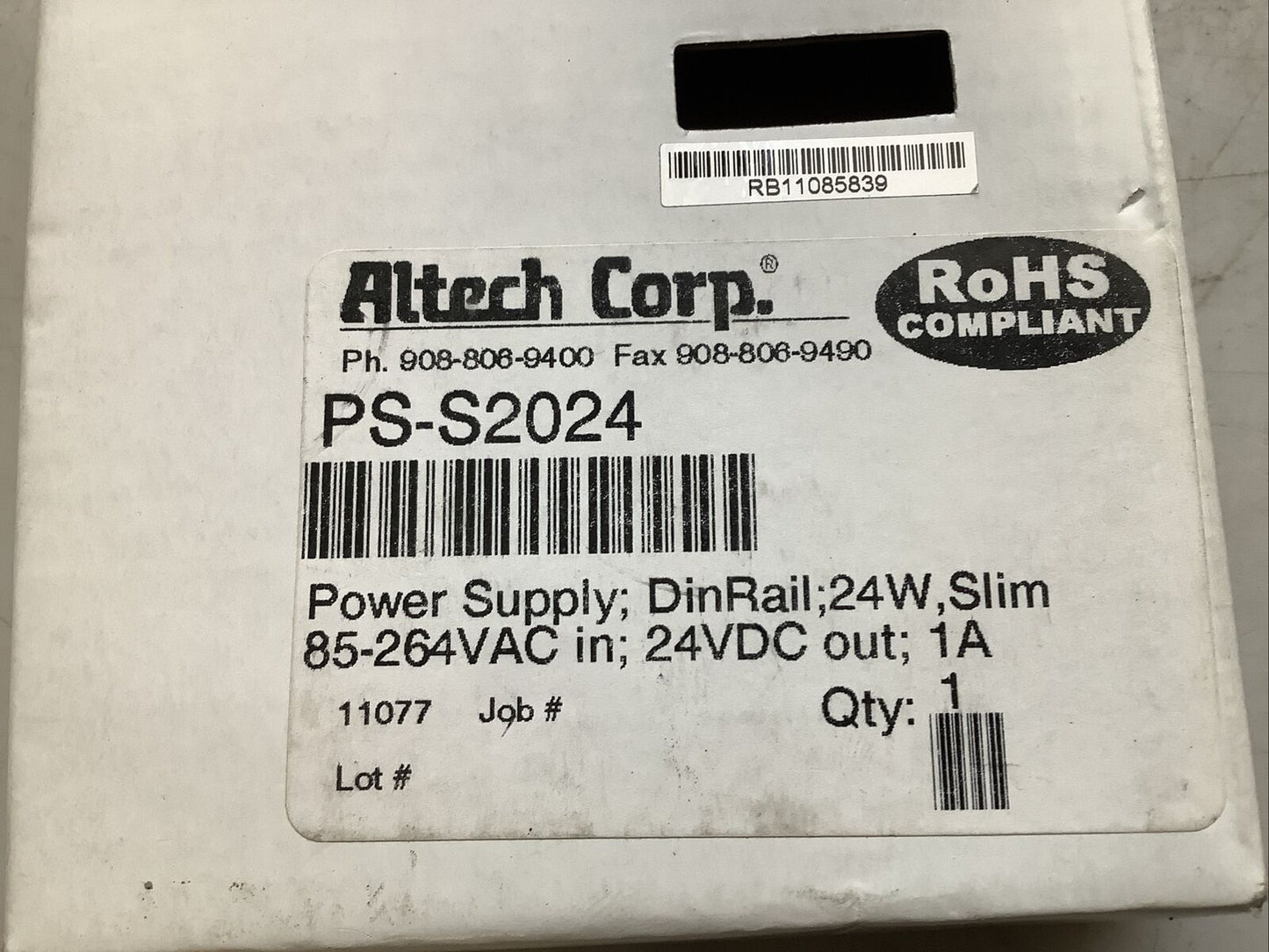 ALTECH CORP PS-S2024 100-240VAC 0.55A 24VDC POWER SUPPLY U3S