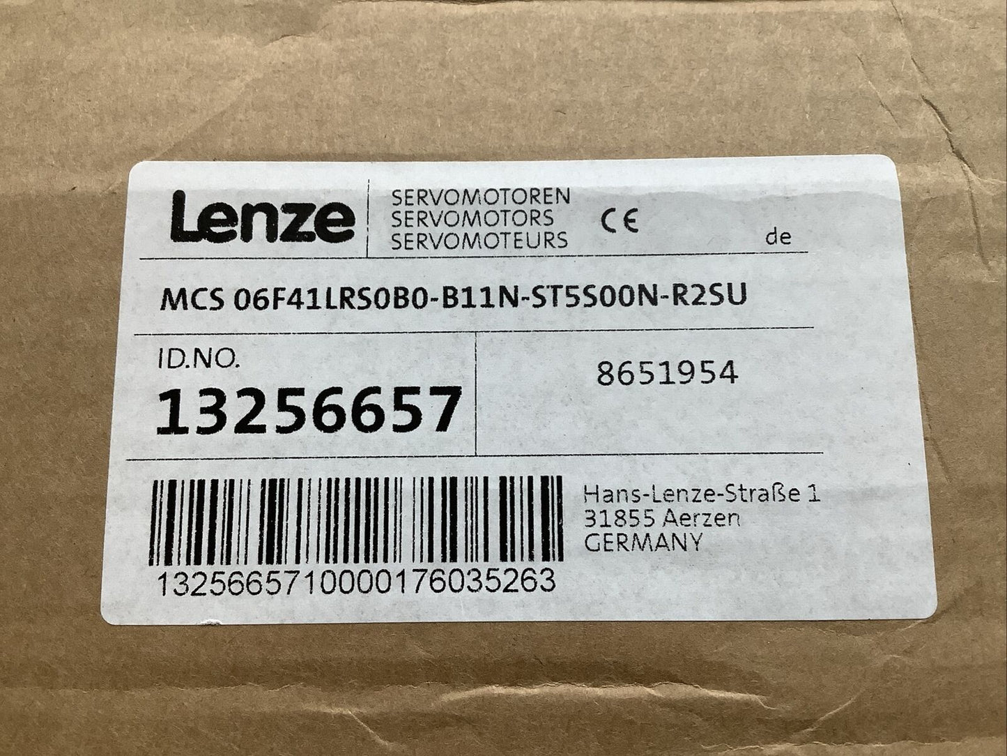 LENZE 13256657 MCS 06F41LRS0B0-B11N-ST5S00N-R2SU SERVO MOTOR 0.68HP 4050RPM U3S