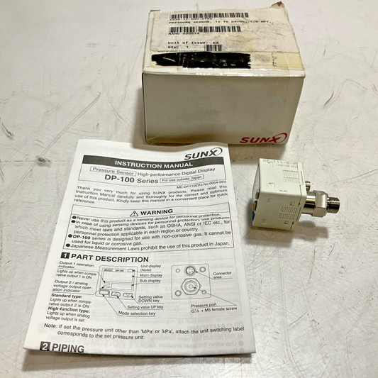 SUNX  DP-111-E-P  PRESSURE SENSOR  24VDC  U3S
