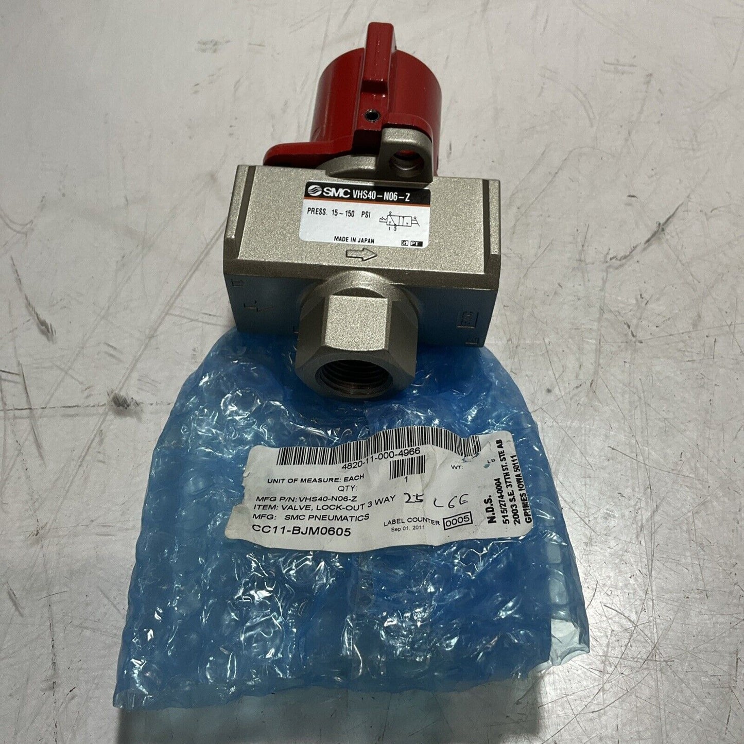 SMC  VHS40-N06-Z PRESSURE RELIEF  VALVE WITH  3 WAYS LOCK-OUT  U3S