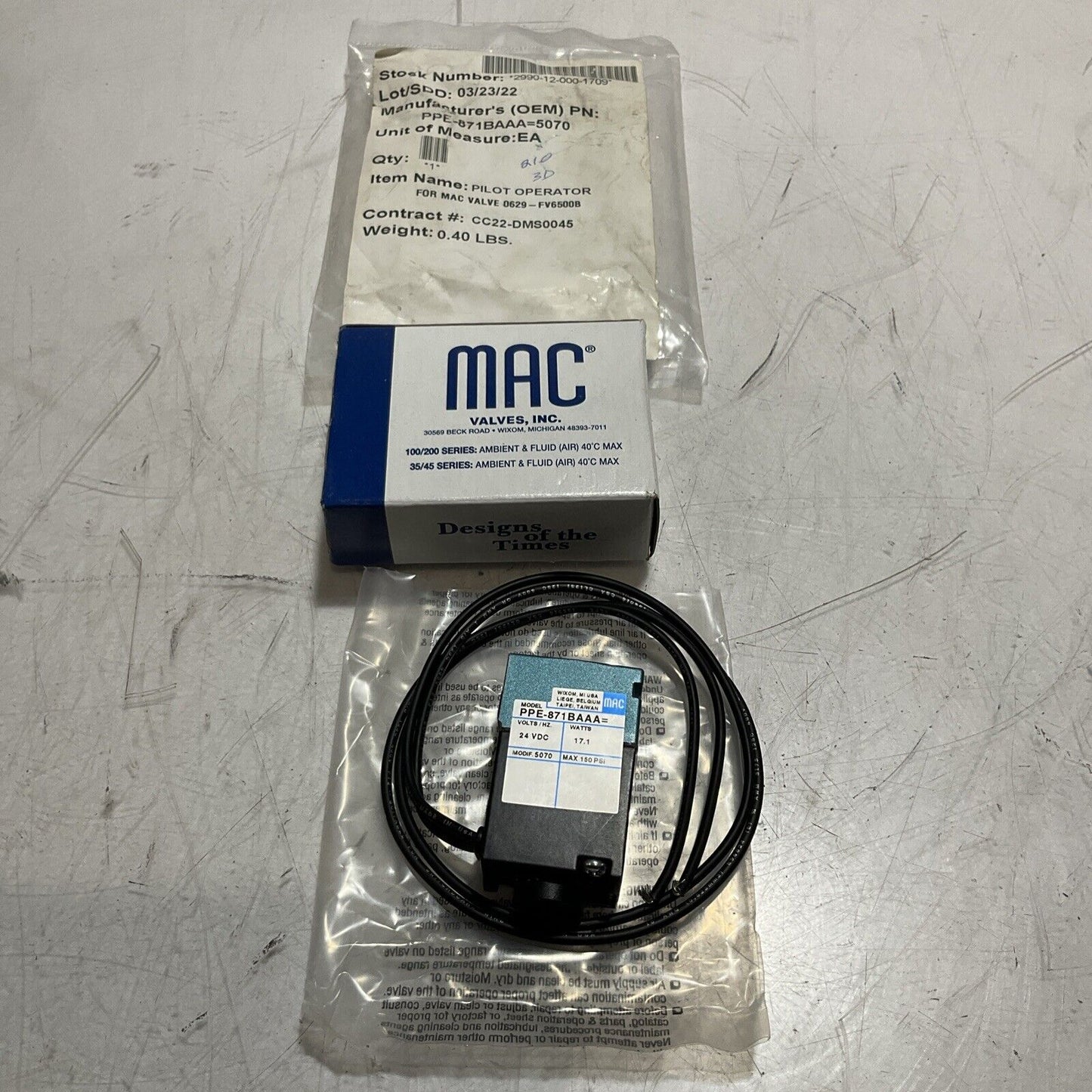 MAC  PPE-871BAAA  PILOT  OPERATOR  U3S