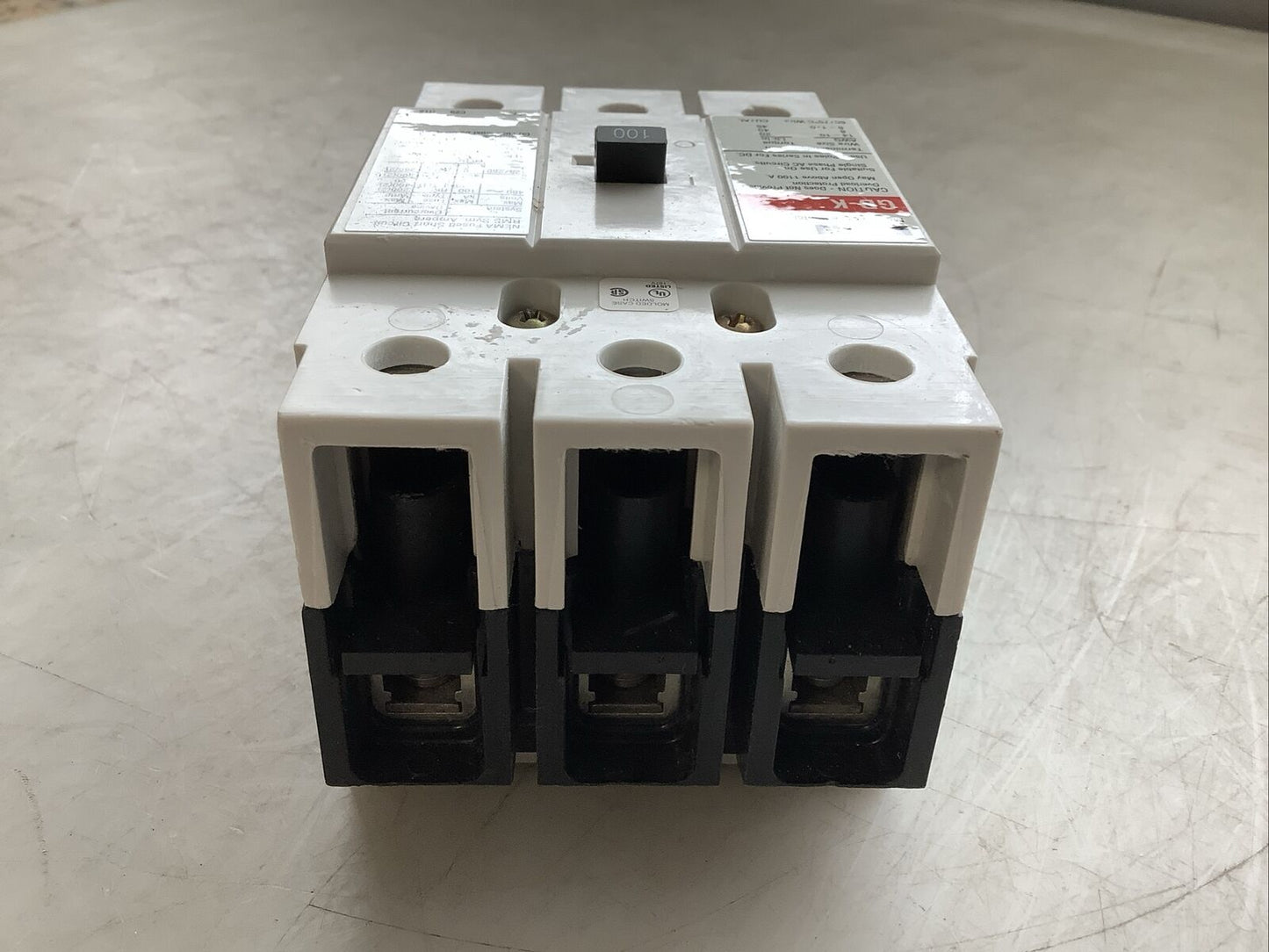 EATON GD3100K 100A MOLDED CASE SWITCH CIRCUIT BREAKER 3 POLE U3S