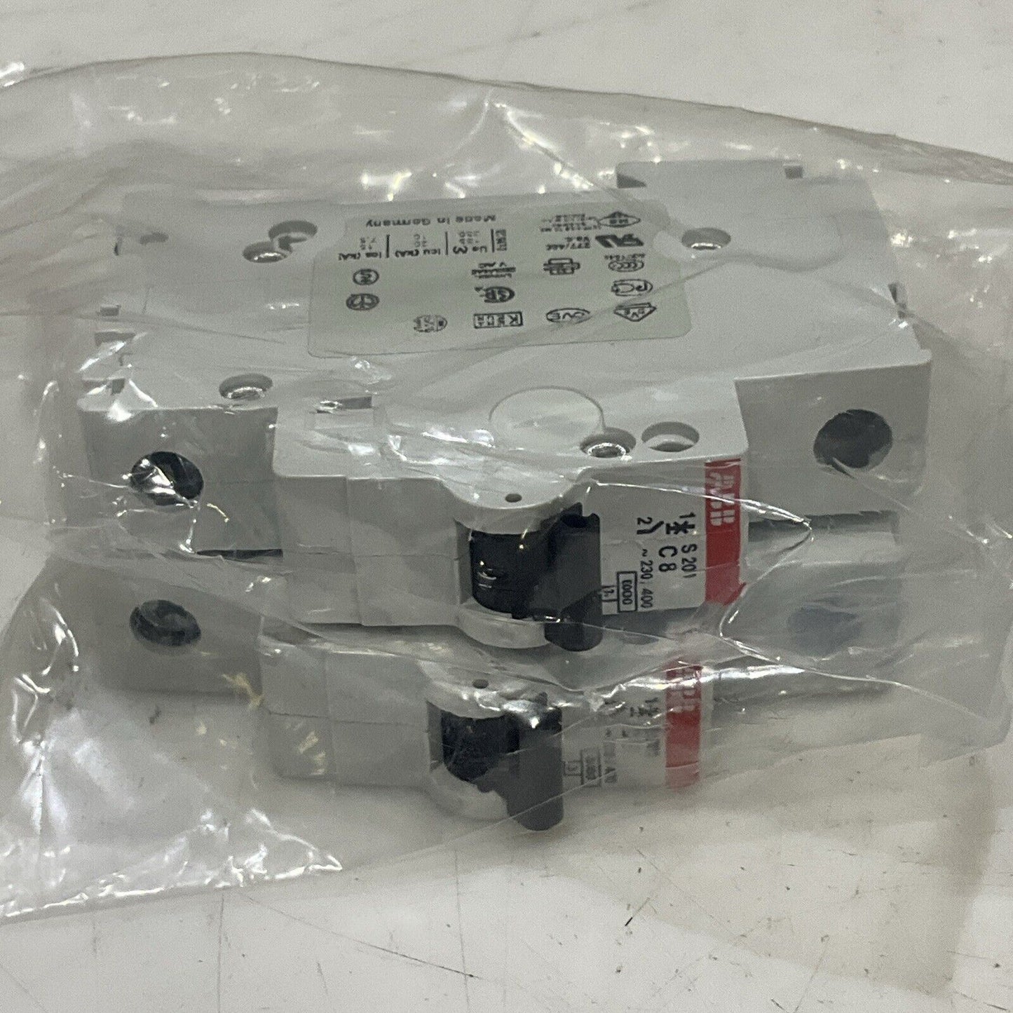 ABB S 201 C 8 S201-C8 MINI CIRCUIT BREAKER 230/400 LOT OF 2 U3S