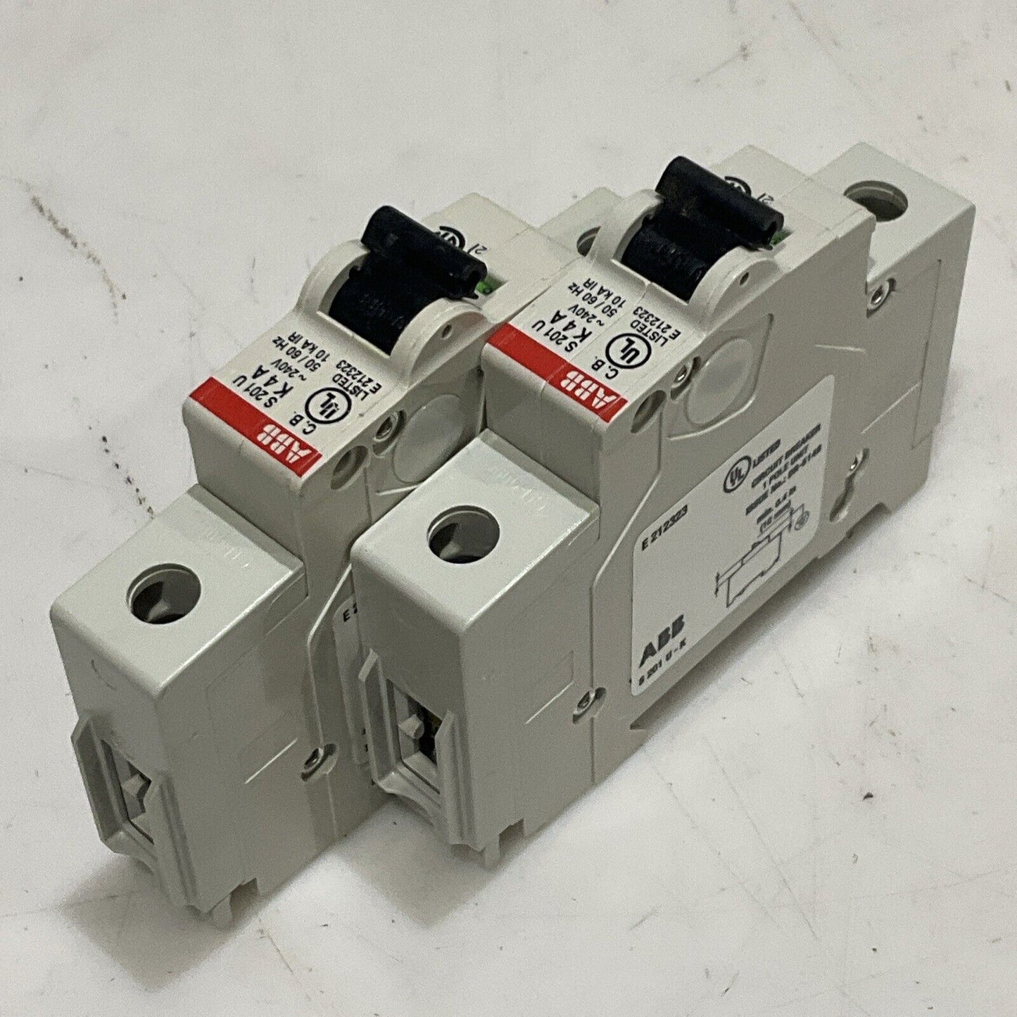 ABB S 201 U K4 A S201U-K4 MINI CIRCUIT BREAKER 240V 50/60HZ LOT OF 2 U3S