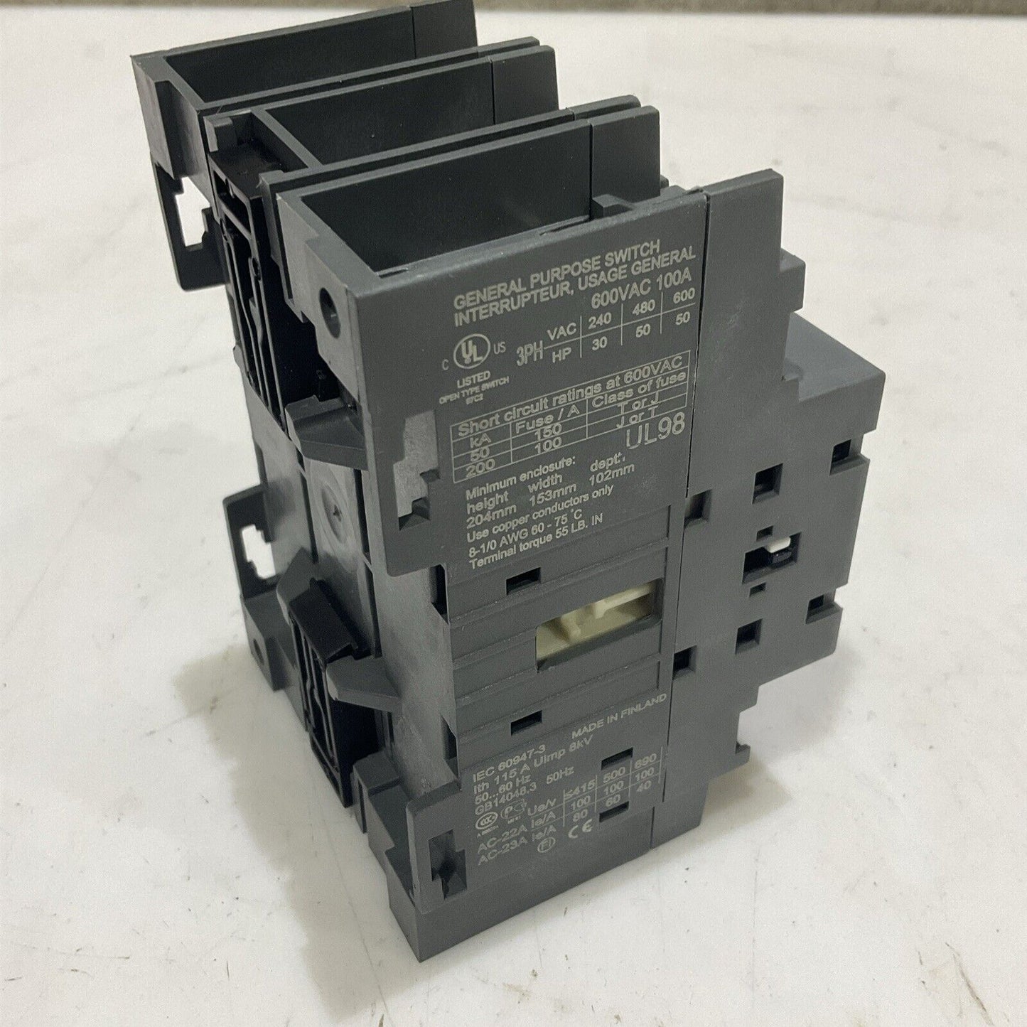 ABB 1SCA105004R1001 OT100F3 DISCONNECTOR SWITCH 100A U3S