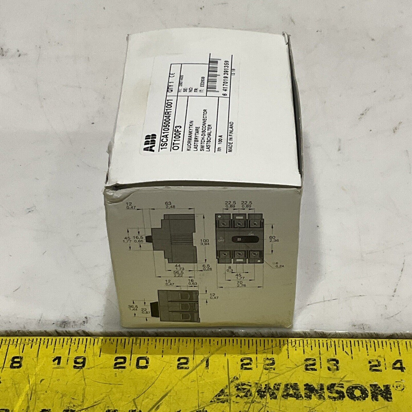 ABB 1SCA105004R1001 OT100F3 DISCONNECTOR SWITCH 100A U3S