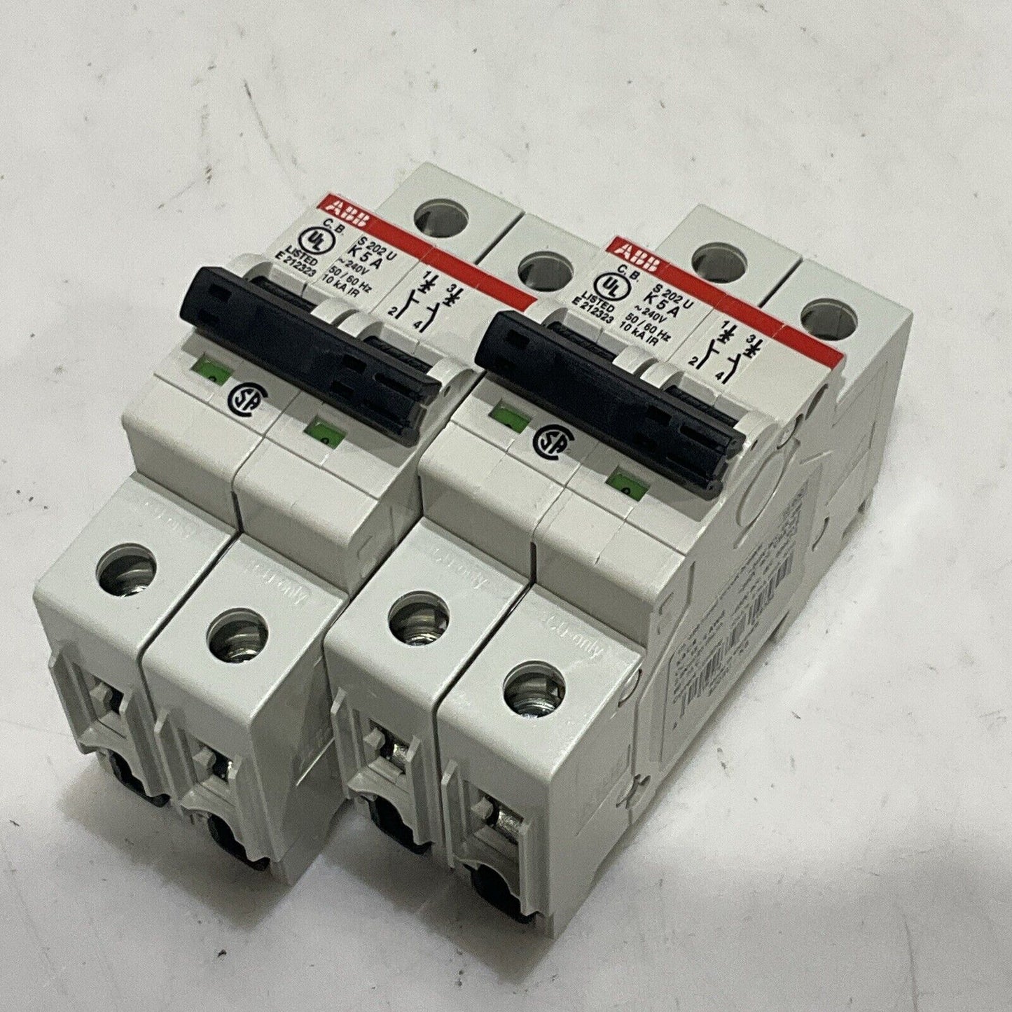 ABB C.B. S 202 U K 5 A CIRCUIT BREAKER 240V 50/60HZ LOT OF 2 U3S