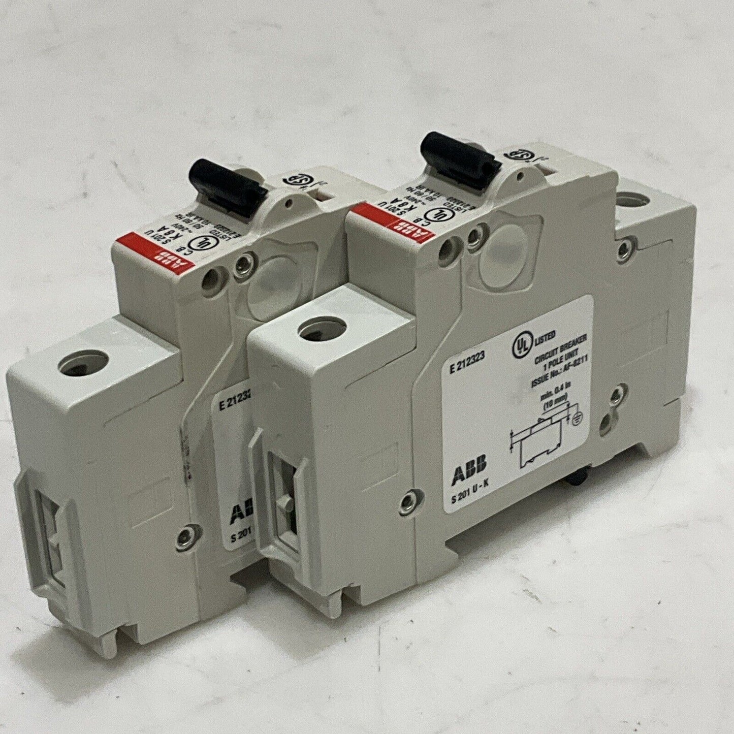 ABB S201U-K8 S 201 U K 8 A CIRCUIT BREAKER 240V 50/60HZ LOT OF 2 U3S