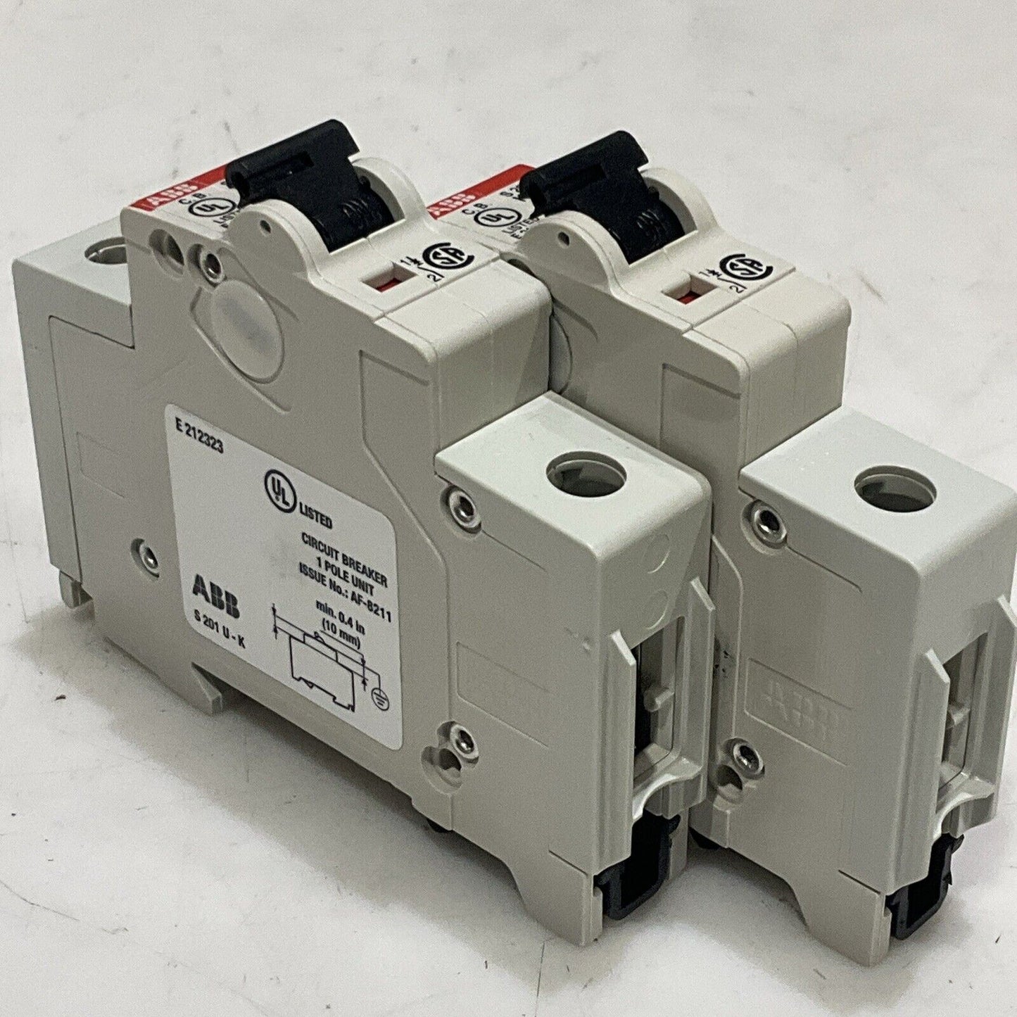 ABB S201U-K8 S 201 U K 8 A CIRCUIT BREAKER 240V 50/60HZ LOT OF 2 U3S