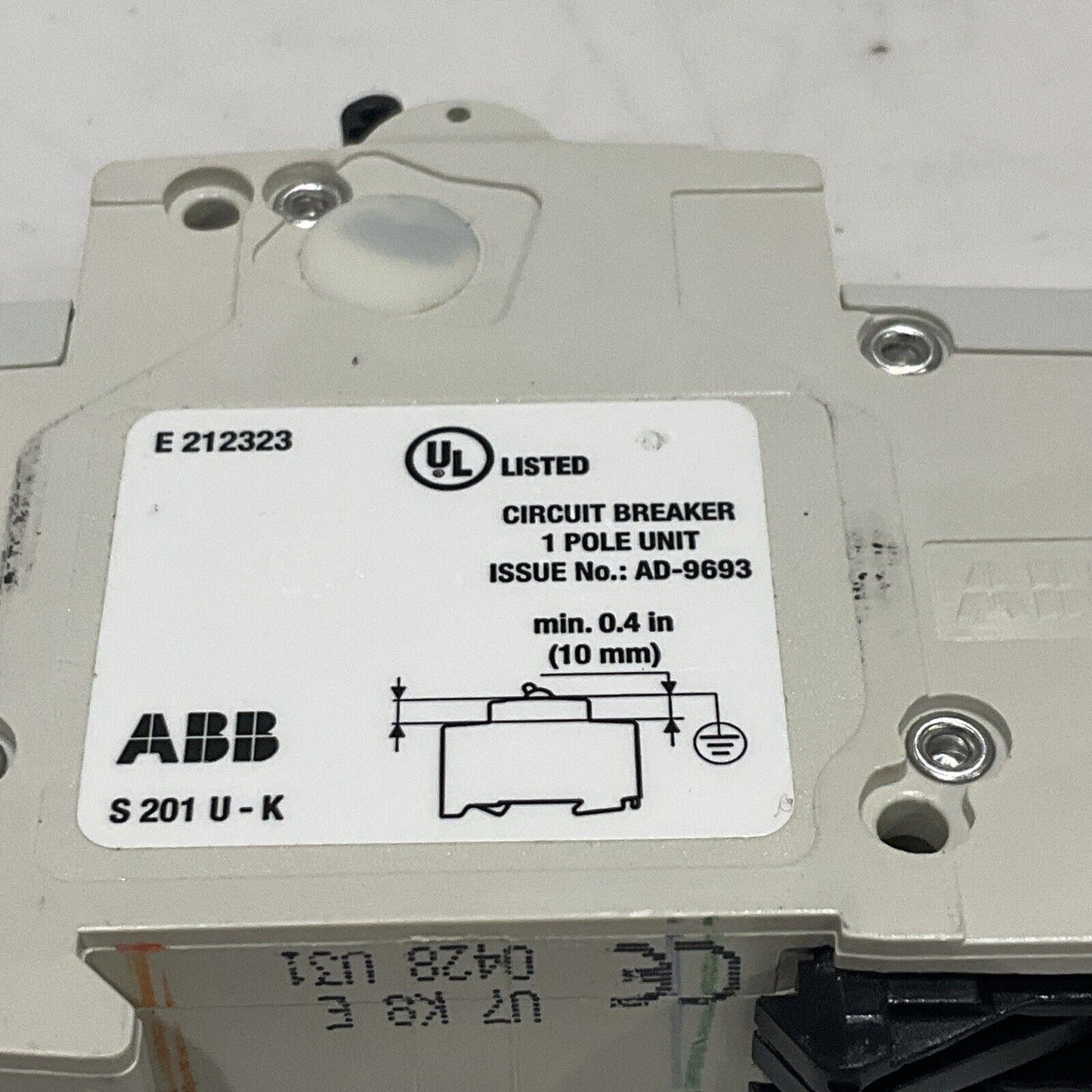 ABB S201U-K8 S 201 U K 8 A CIRCUIT BREAKER 240V 50/60HZ LOT OF 2 U3S