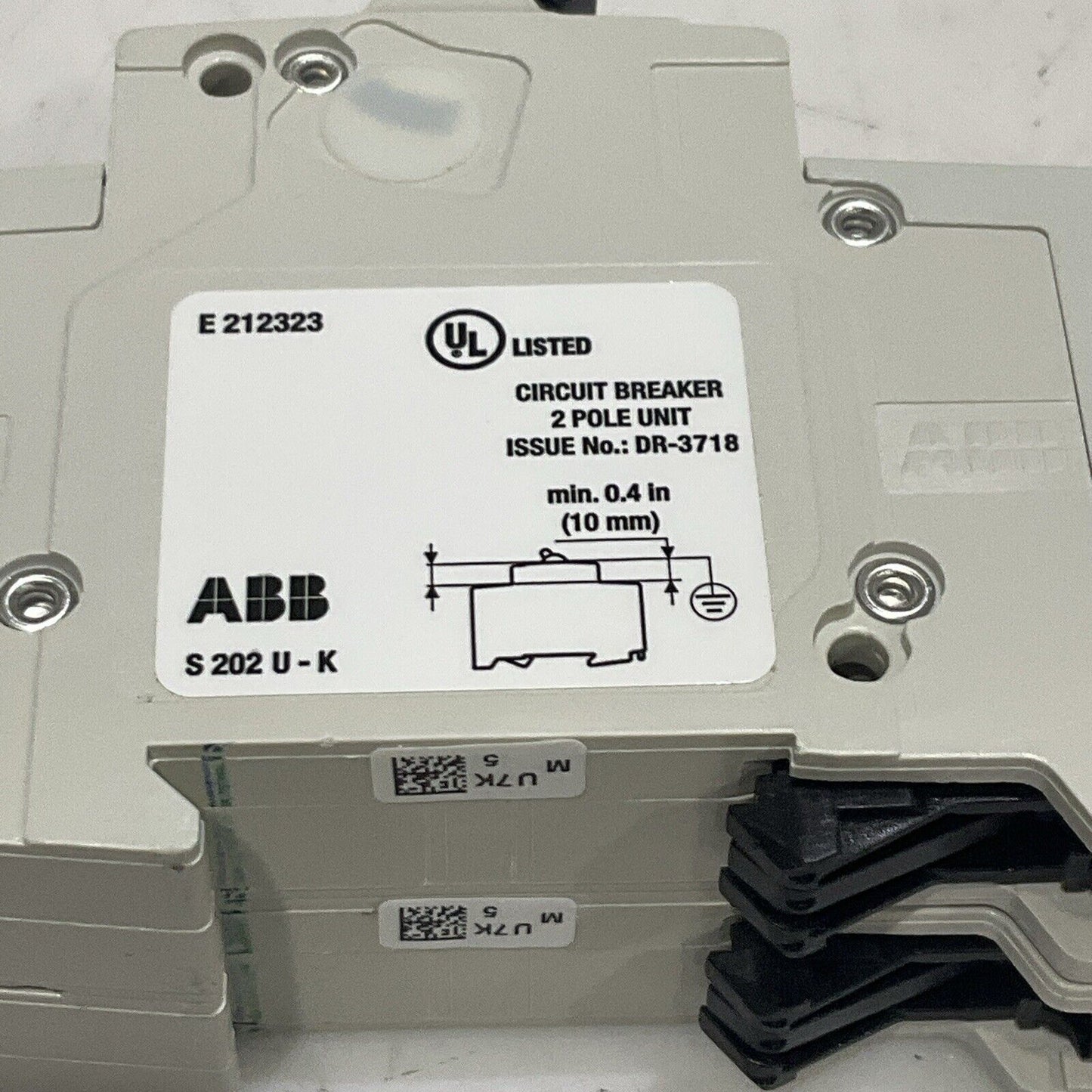 ABB C.B. S 202 U K 5 A CIRCUIT BREAKER 240V 50/60HZ LOT OF 2 U3S