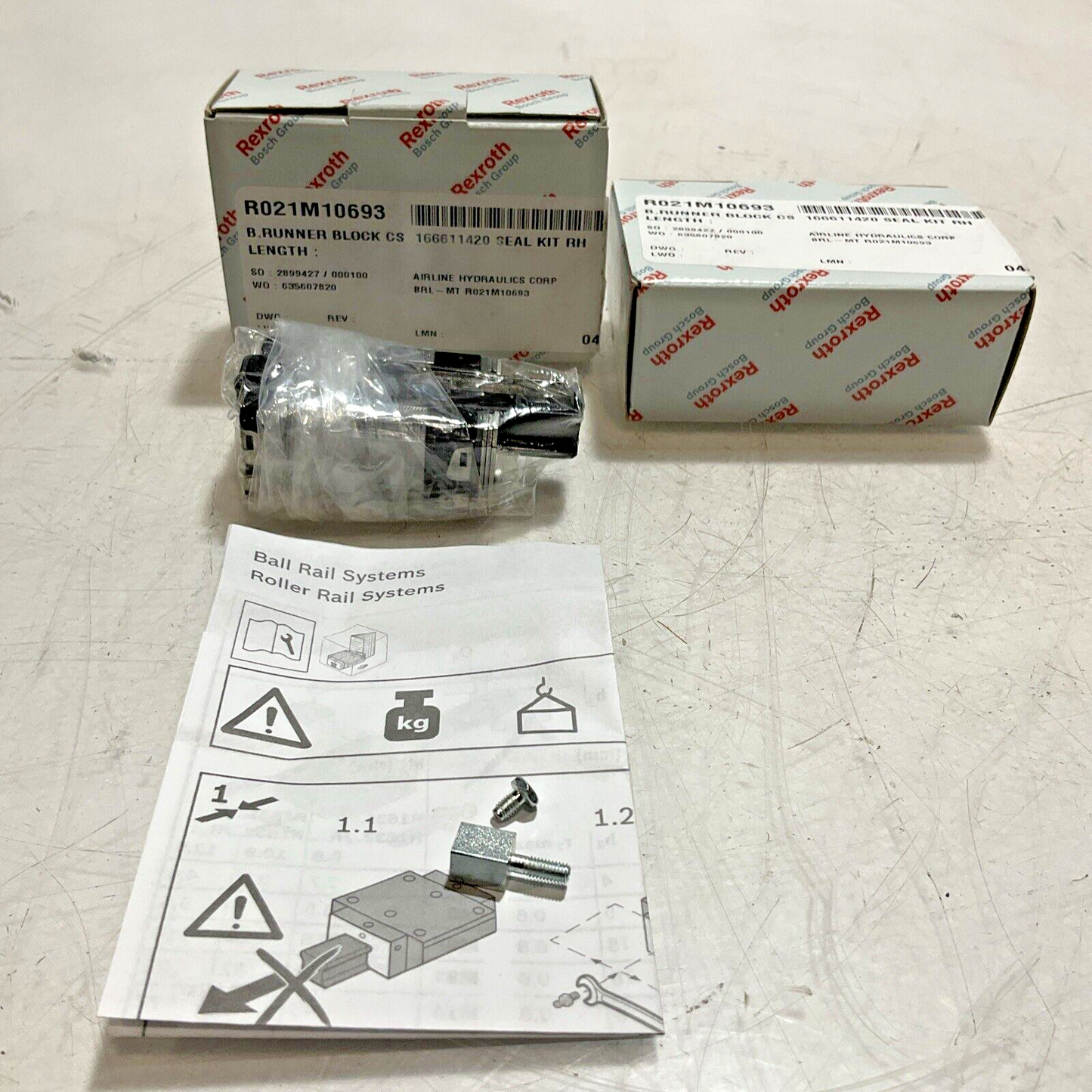 REXROTH  R021M10693  BLOCK  RUNNER SEAL KIT  LOT OF  2 U3S