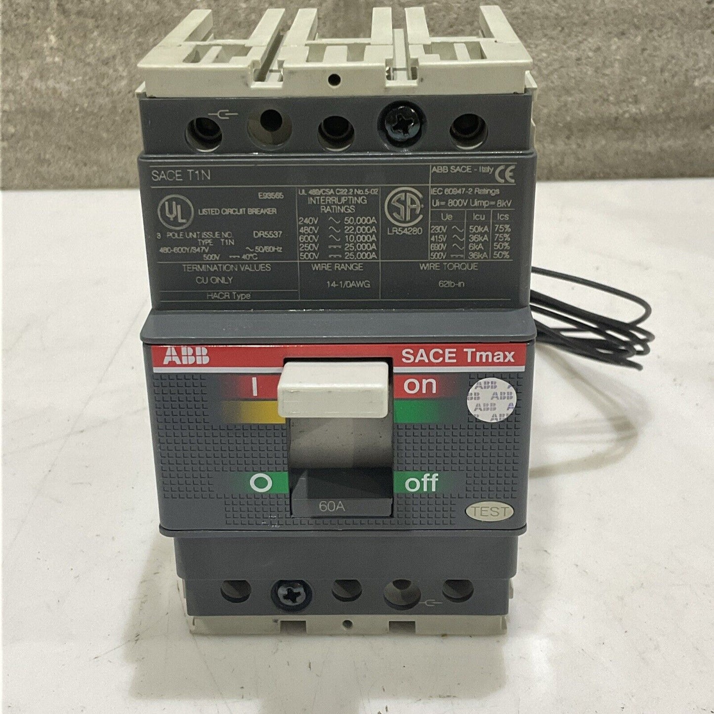 ABB SACE TMAX T1 N 100 CIRCUIT BEAKER 3 P  40 A 500 V TYPE T1N U3S