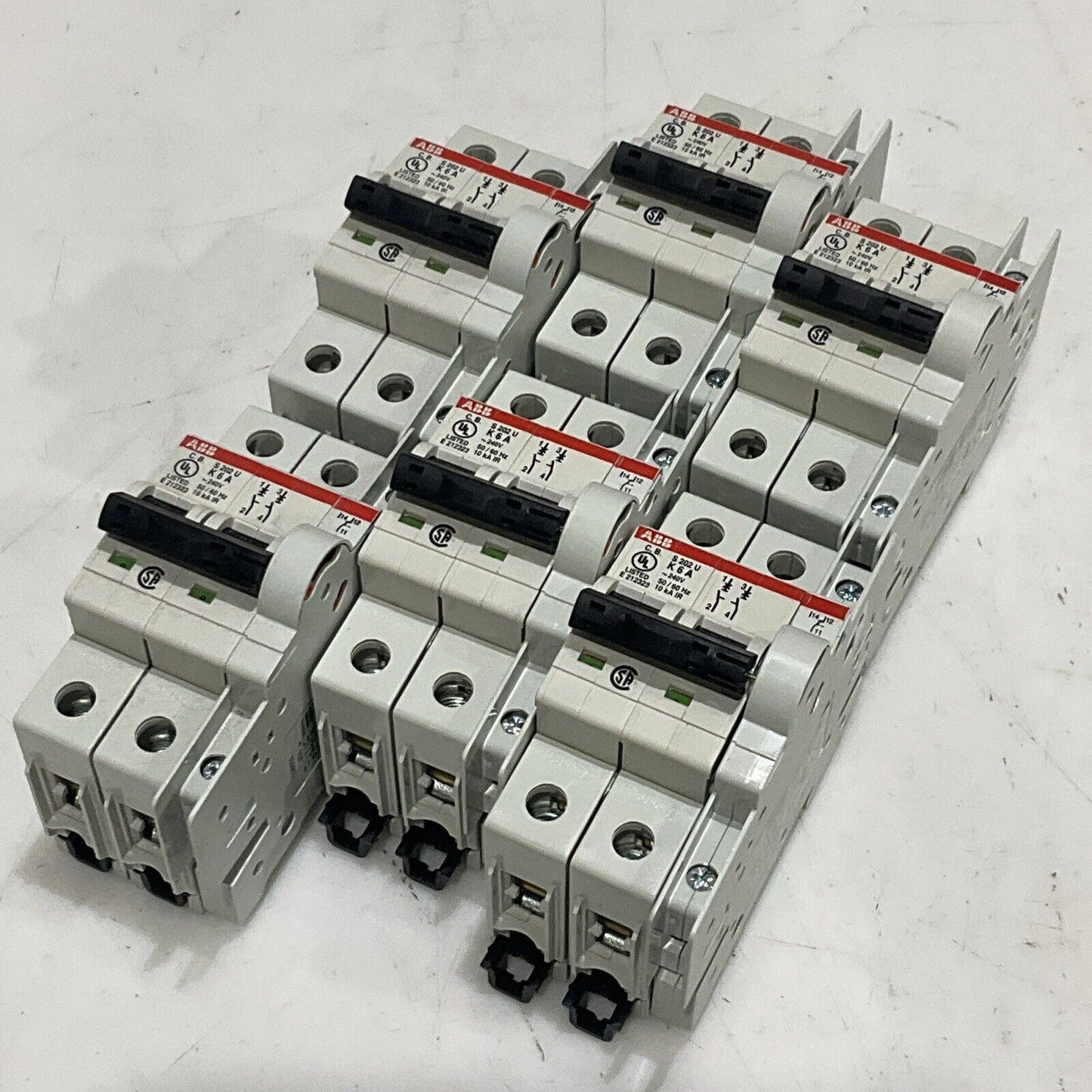 ABB S 203 U K 6 A CIRCUIT BREAKER 2 P 50/60 HZ LOT OF 6 U3S