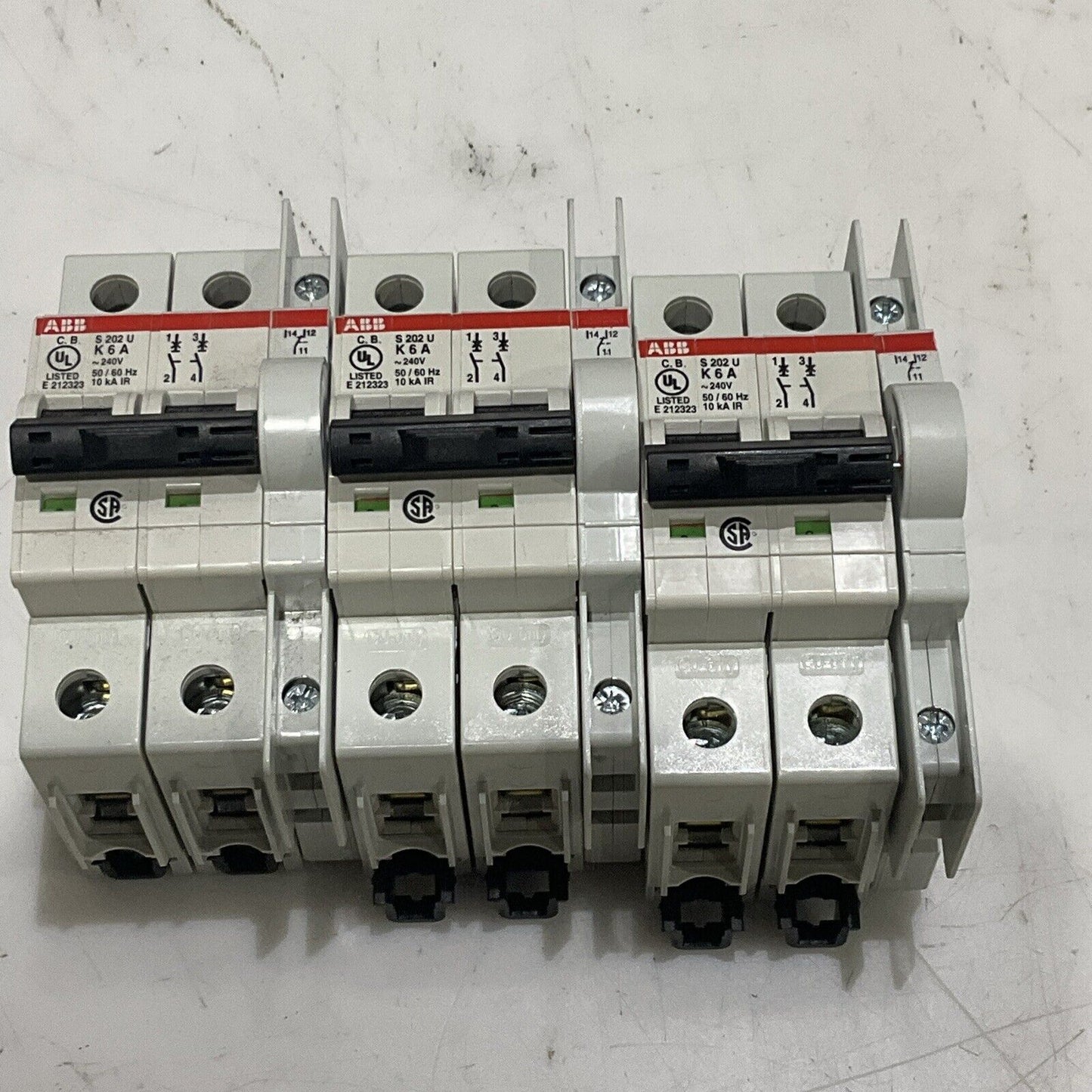 ABB S 203 U K 6 A CIRCUIT BREAKER 2 P 50/60 HZ LOT OF 6 U3S