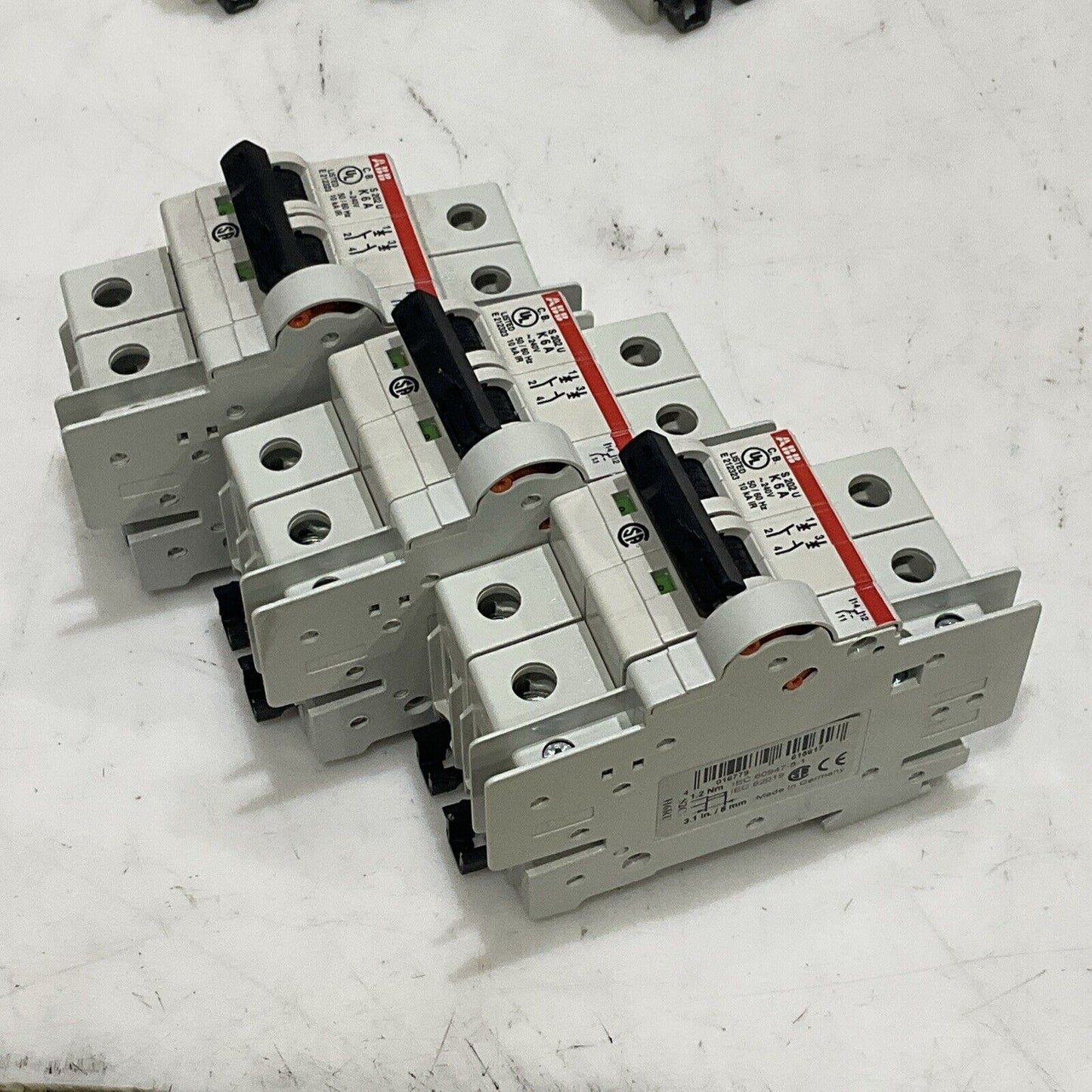 ABB S 203 U K 6 A CIRCUIT BREAKER 2 P 50/60 HZ LOT OF 6 U3S