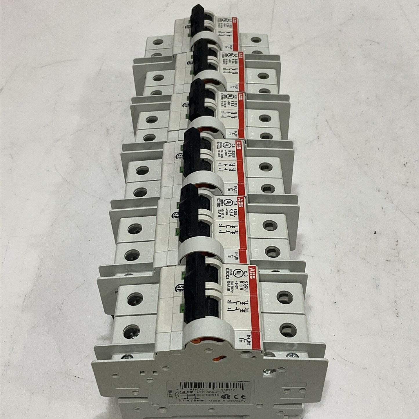 ABB S 203 U K 6 A CIRCUIT BREAKER 2 P 50/60 HZ LOT OF 6 U3S