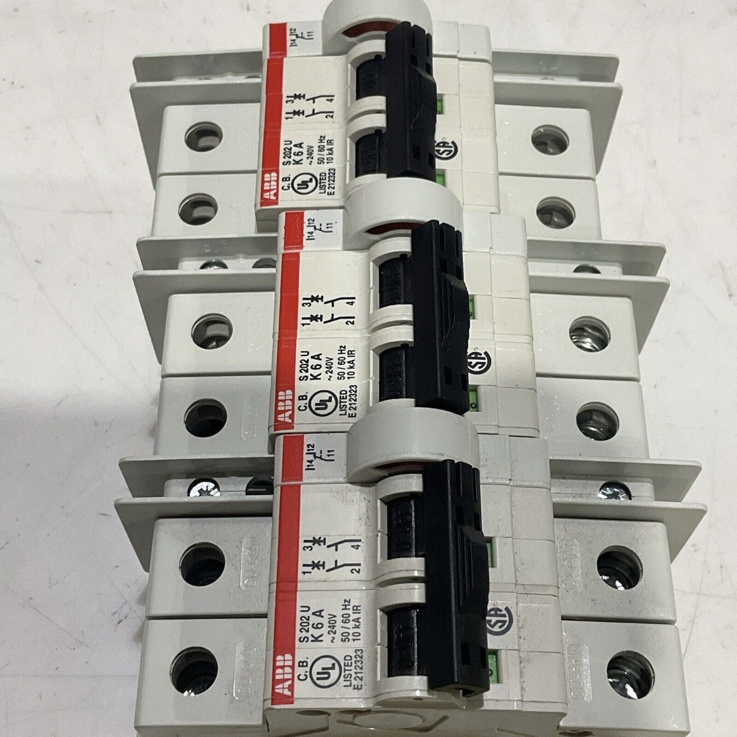 ABB S 203 U K 6 A CIRCUIT BREAKER 2 P 50/60 HZ LOT OF 6 U3S