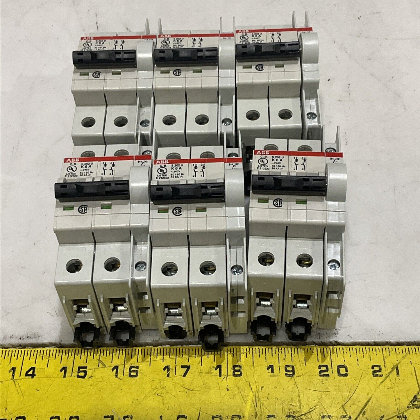 ABB S 203 U K 6 A CIRCUIT BREAKER 2 P 50/60 HZ LOT OF 6 U3S