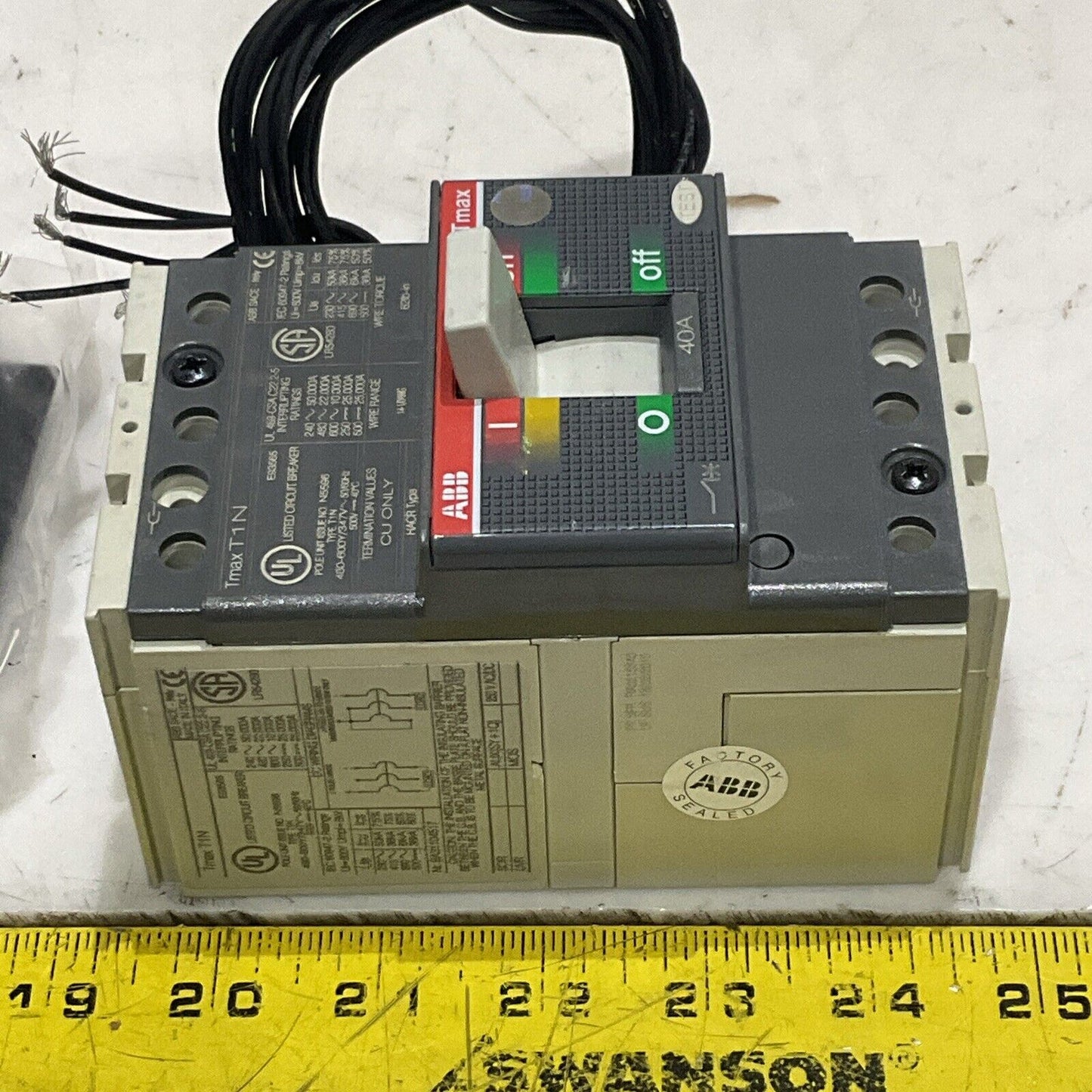 ABB T1N04TLA TMAX T1N CIRCUIT BREAKER 40A 3P 50/60HZ TYPE T1N U3S