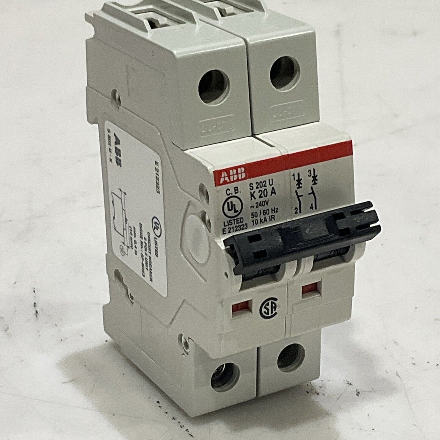 ABB S202U K 60 A CIRCUIT BREAKER 50/60 HZ 2 POLE 240V U3S