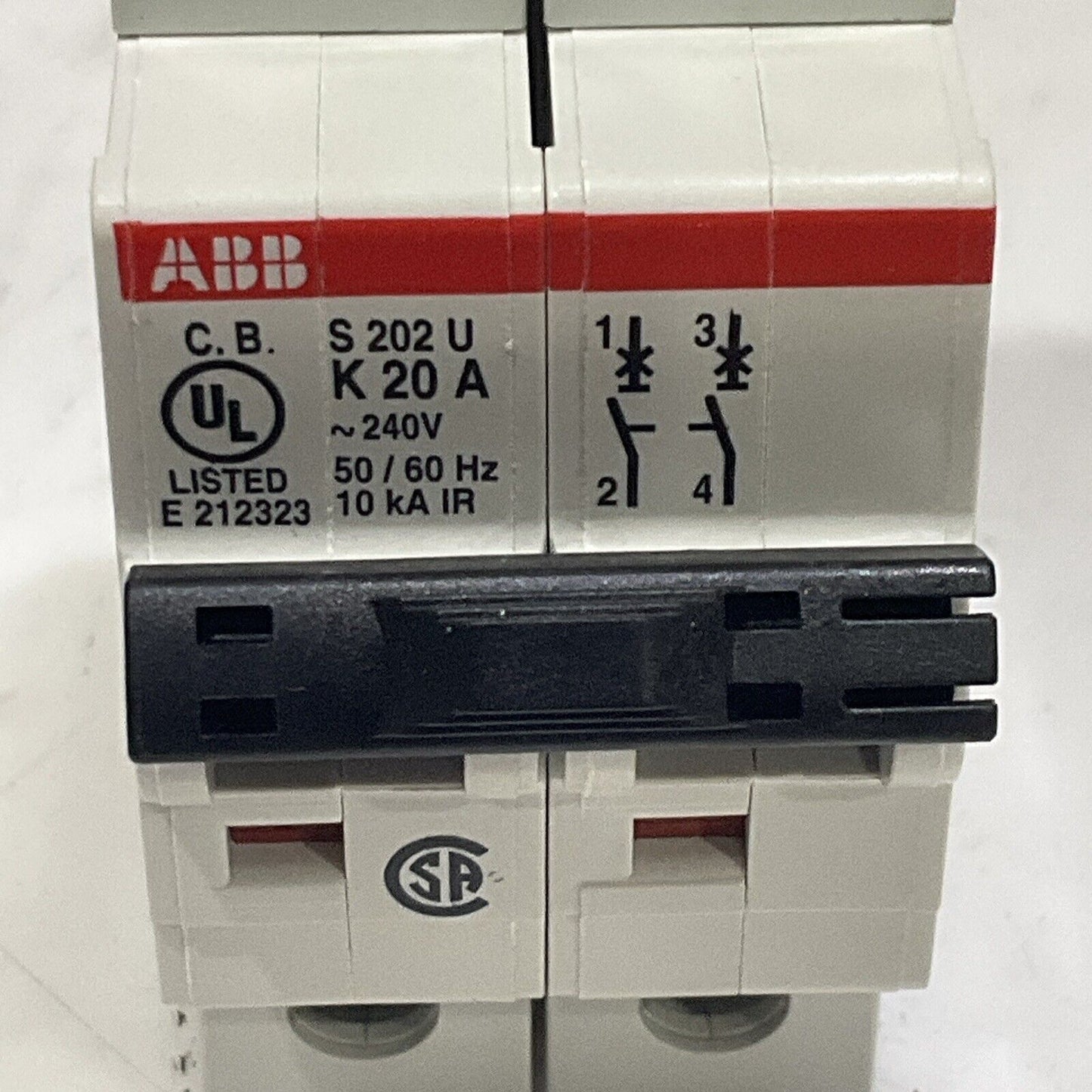 ABB S202U K 60 A CIRCUIT BREAKER 50/60 HZ 2 POLE 240V U3S