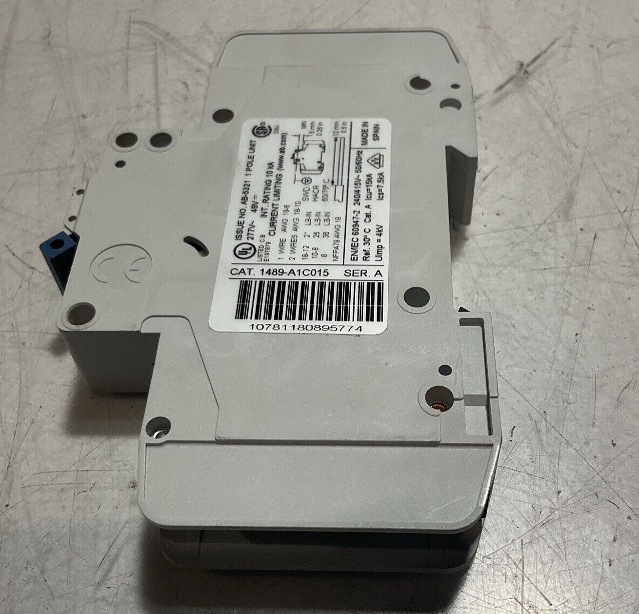 A-B  1489-A  MINIATURE CIRCUIT BREAKER  1 POLE  U3S